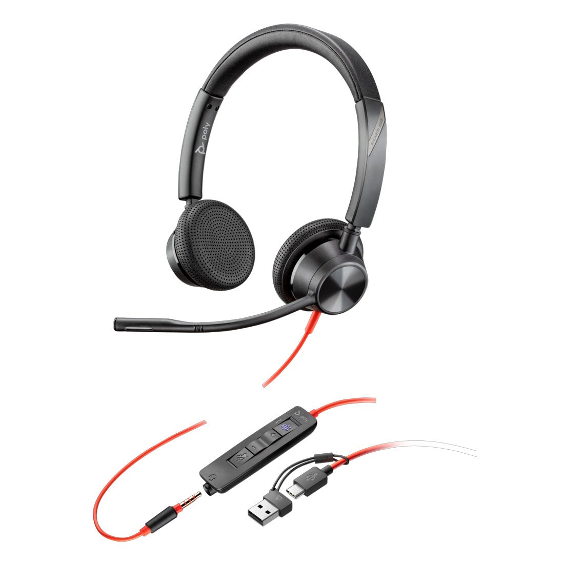 Headset Poly Blackwire 3325-M Stereo USB-C/A - 8X222AA