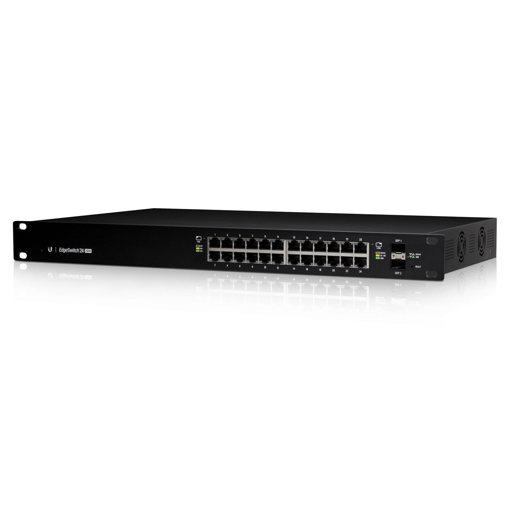 Switch Ubiquiti Edge 24 portas PoE + 2SFP - ES-24-250W I