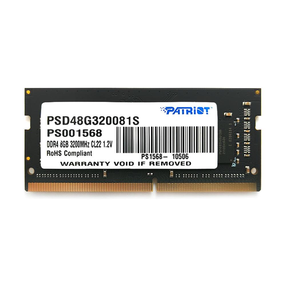 Memória Patriot 8GB DDR4 3200MHz SODIMM 1.2v PSD48G320081S