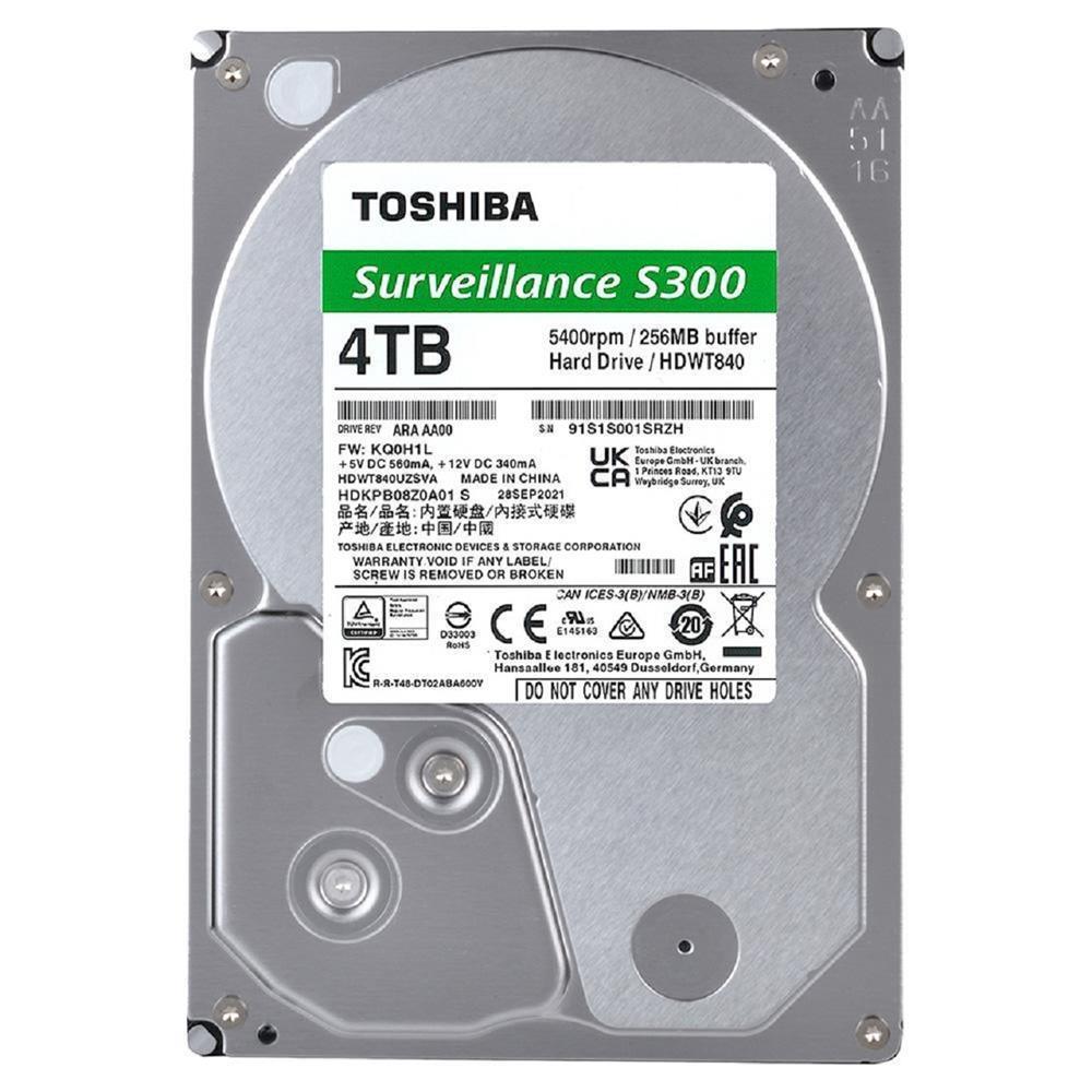 HD Toshiba Surveillance S300 4TB 3.5 SATA 5400 HDWT840UZSVAi - Mega Market