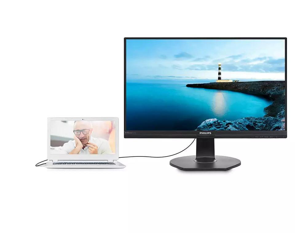 Monitor Philips 23,8 Widescreen IPS HDMI HUB - 241B7QUPBEB - Mega Market