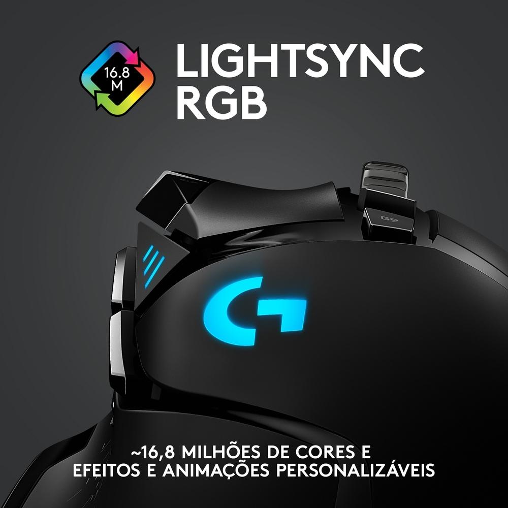 Mouse Gamer Logitech G502 Pt Lightspeed sem Fio 910-005566-V