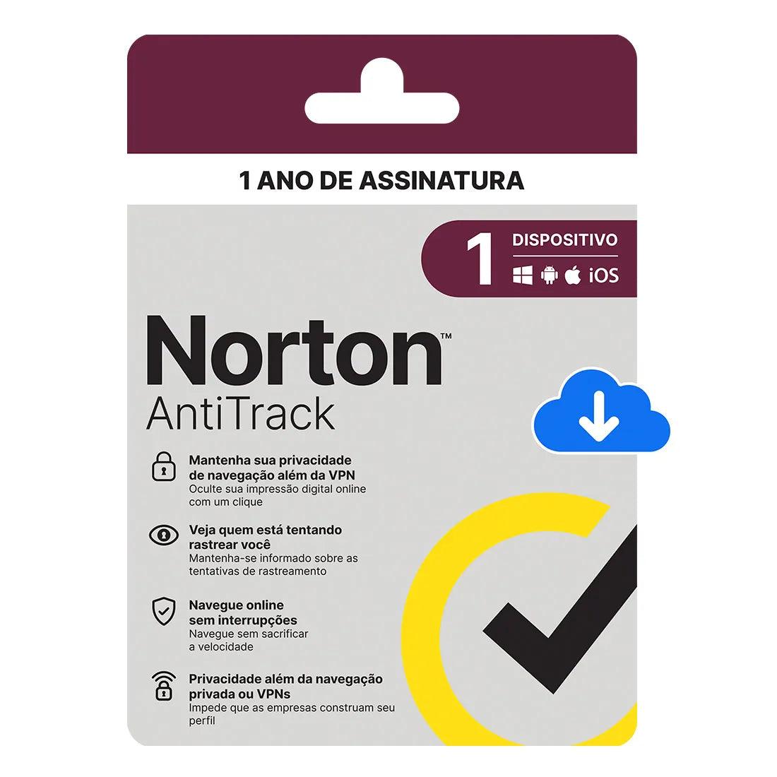 Norton AntiTrack - 1 Dispositivo - 12 Meses ESD - 21430261 - Mega Market