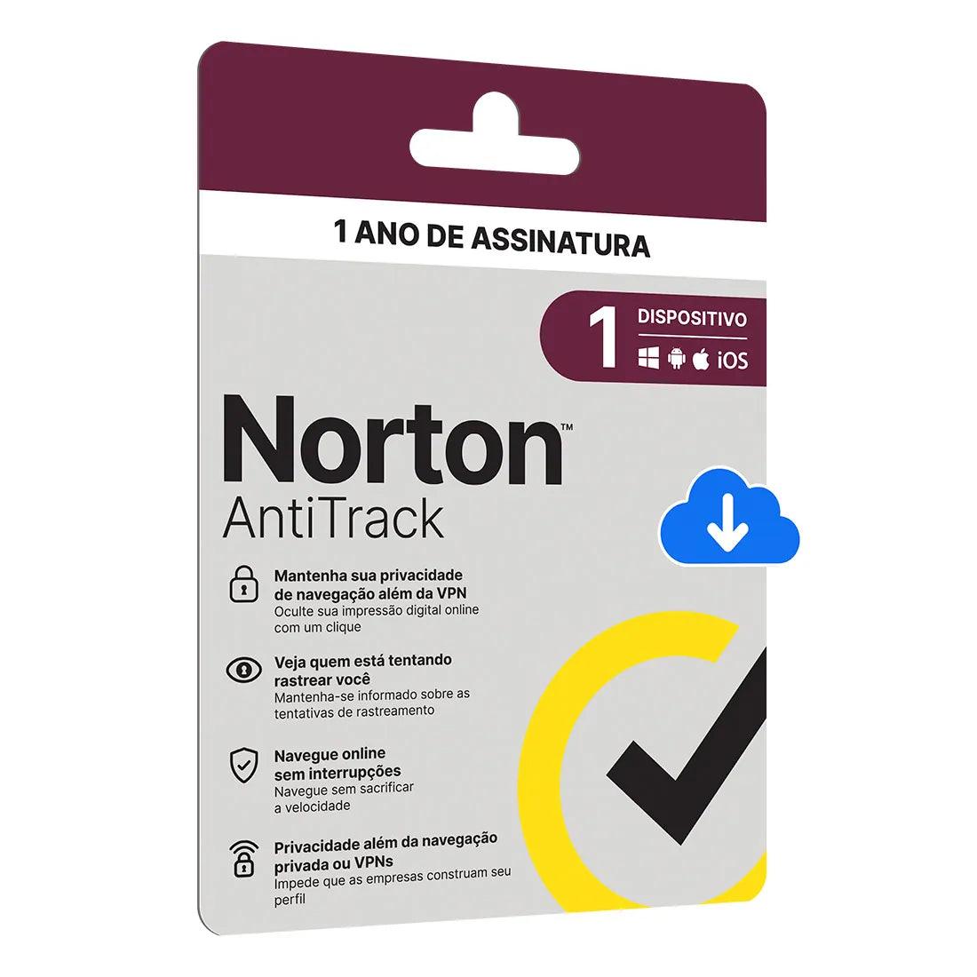 Norton AntiTrack - 1 Dispositivo - 12 Meses ESD - 21430261 - Mega Market