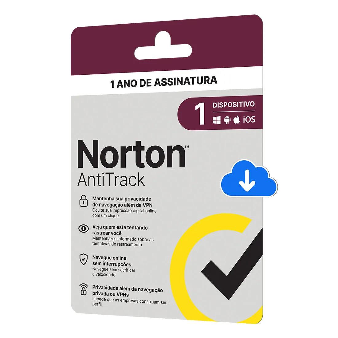 Norton AntiTrack - 1 Dispositivo - 12 Meses ESD - 21430261 - Mega Market