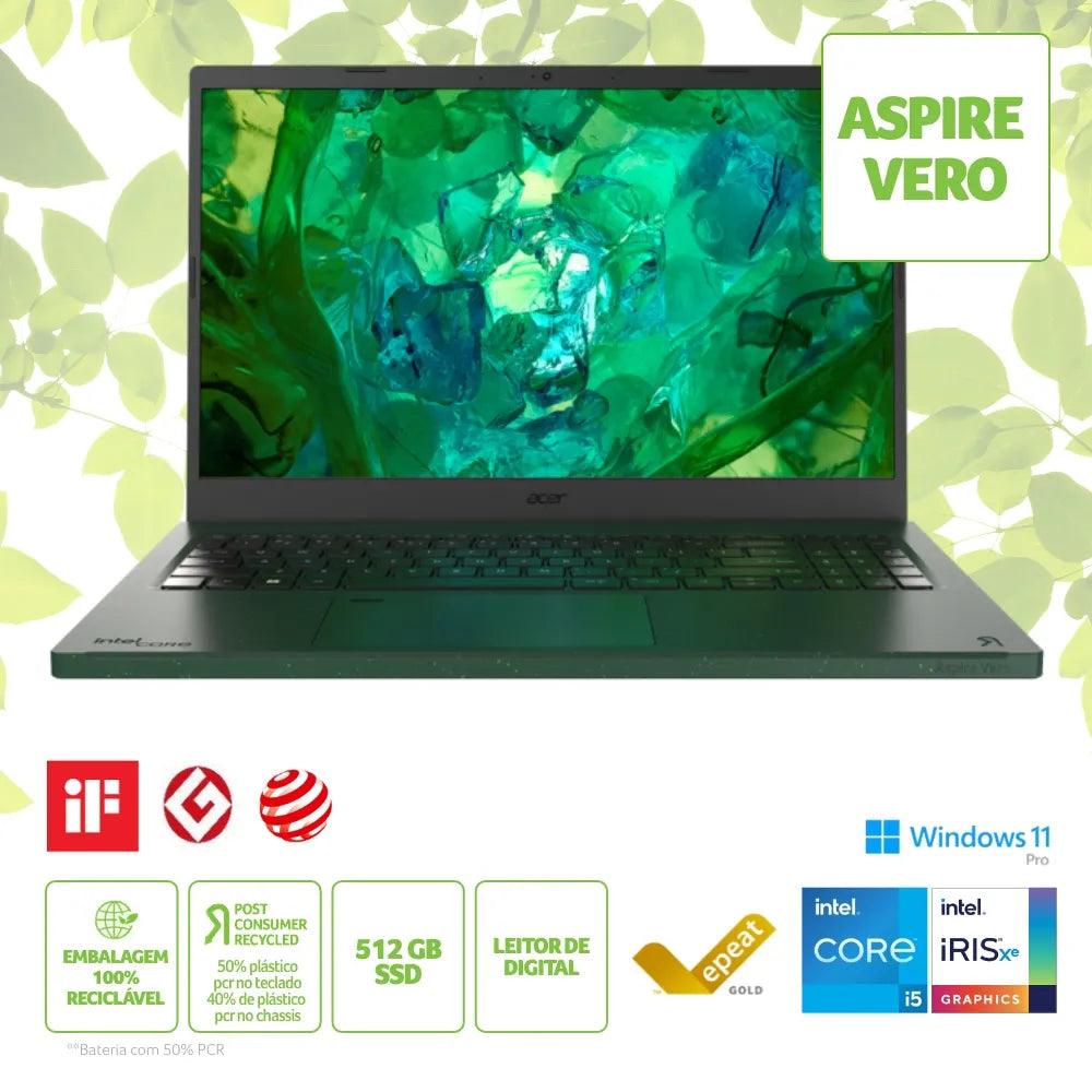 Notebook Acer Vero AV15-53P-56HM i5 8 512 W11H NX.KPUAL.001 - Mega Market