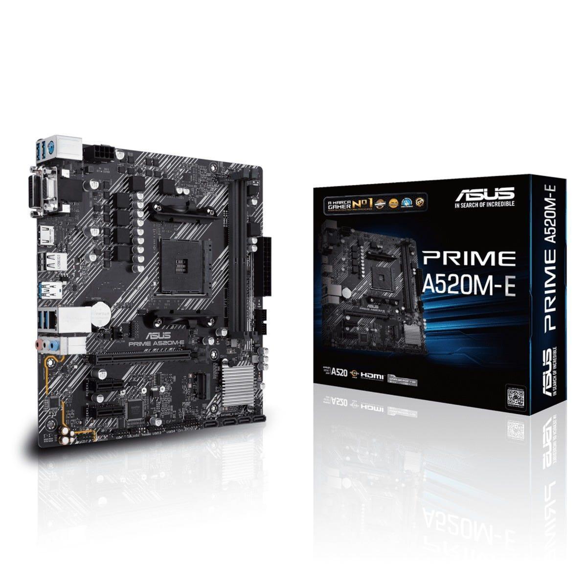 Placa Mae Asus PRIME A520-E AMD AM4 3Ger DDR4 mATX - PRIME A520-E - Mega Market