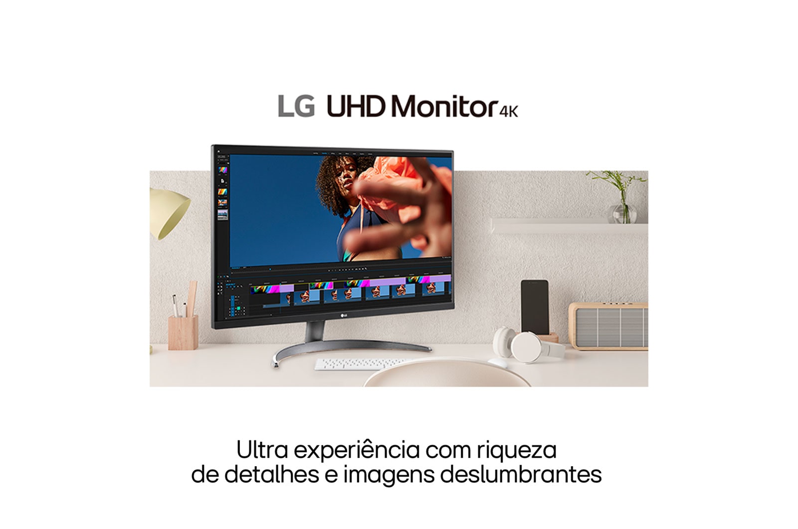 Monitor LG 27" 5ms Ajuste de Altura IPS Ultra HD - 27UP650-W