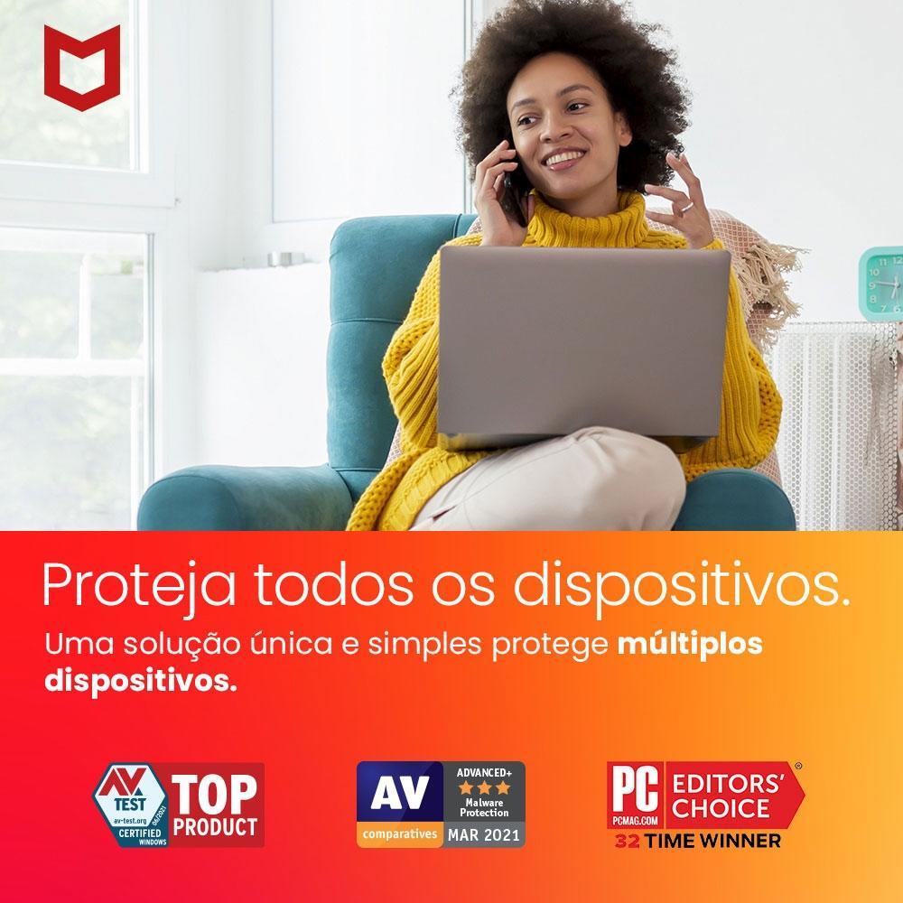 Total Protection McAfee 1 Dispositivo 1 ano ESD - MTP0ALNR1 - Mega Market