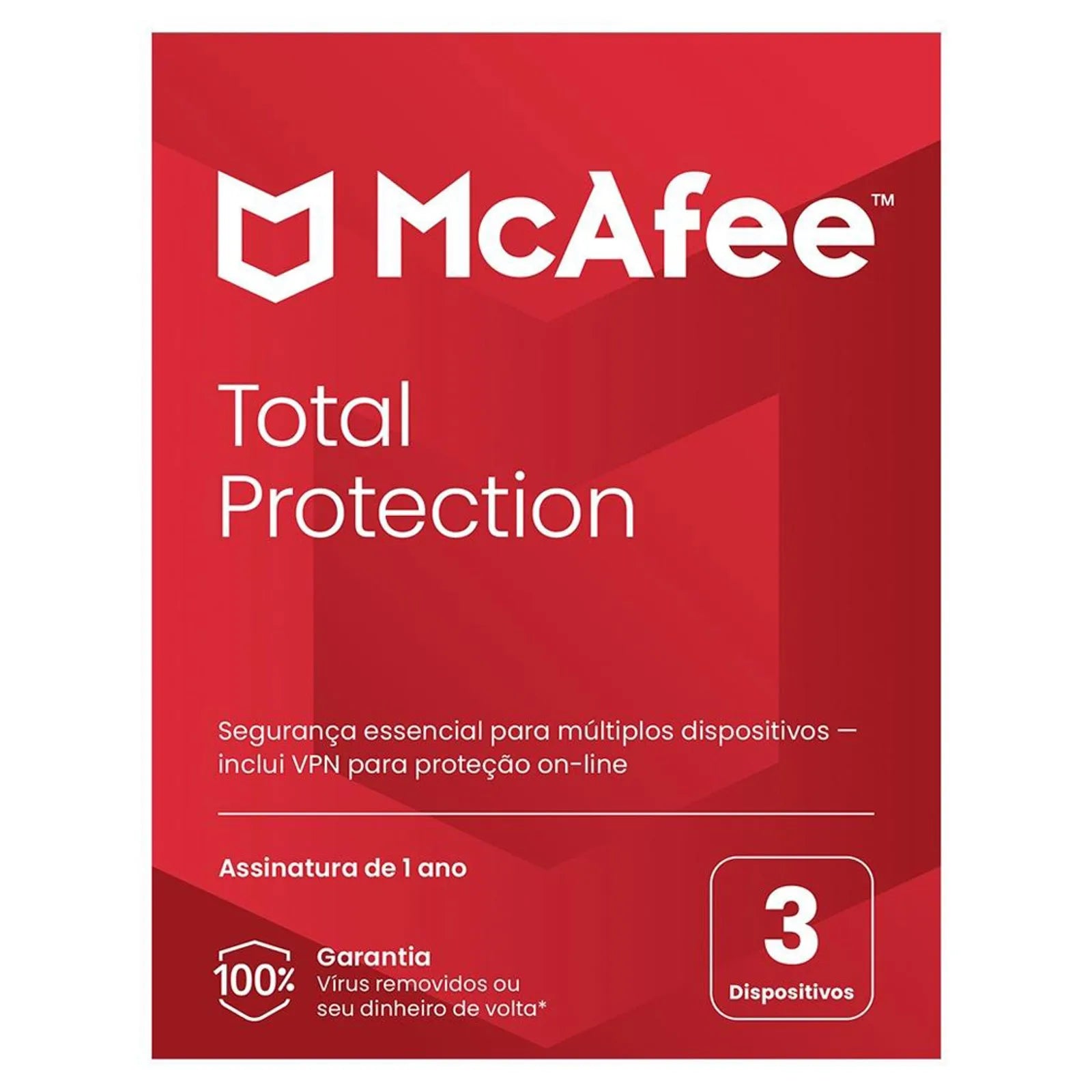 Total Protection McAfee 3 dispositivos 1 ano ESD - MTP31BAM3