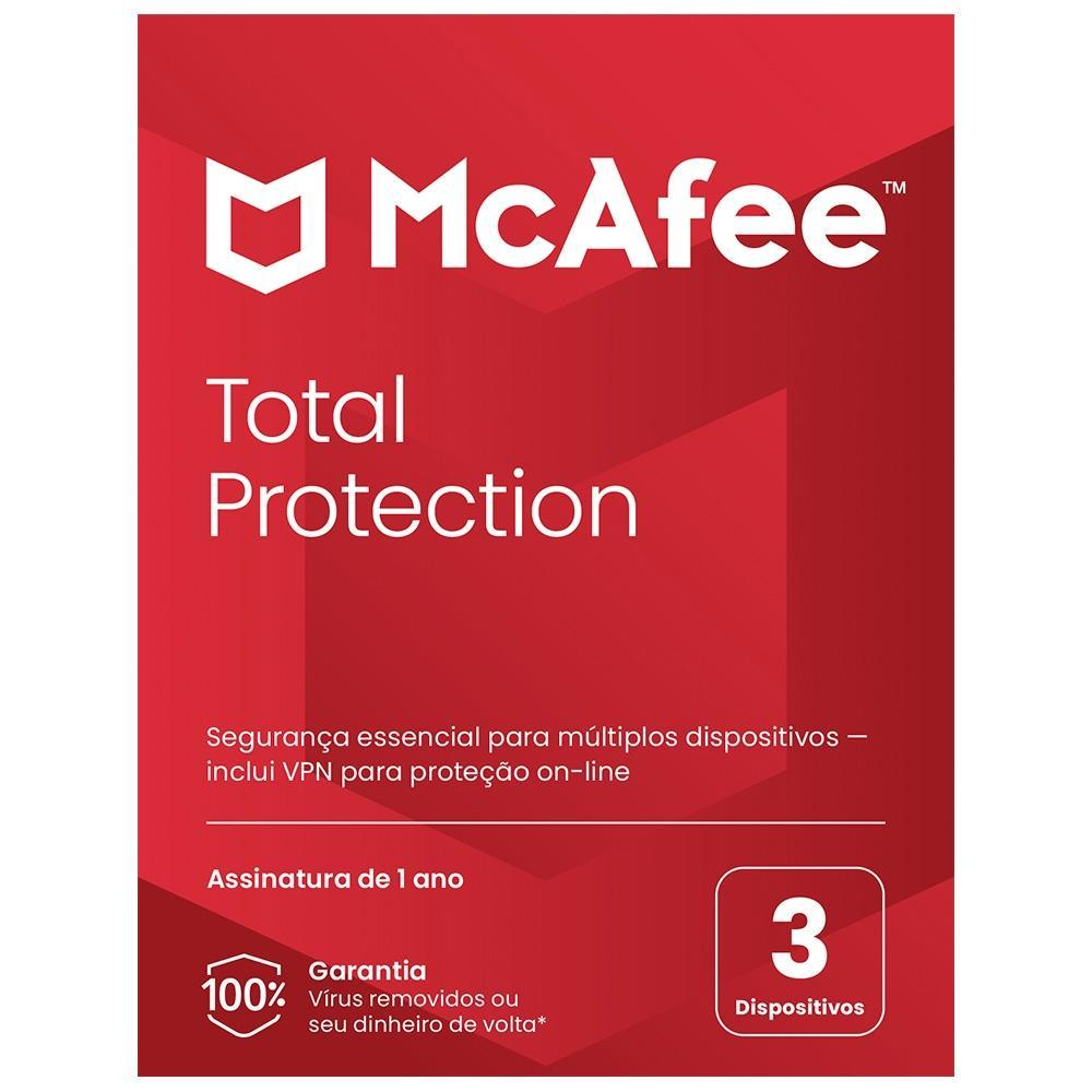 Total Protection McAfee 3 dispositivos 1 ano ESD - MTP31BAM3 - Mega Market